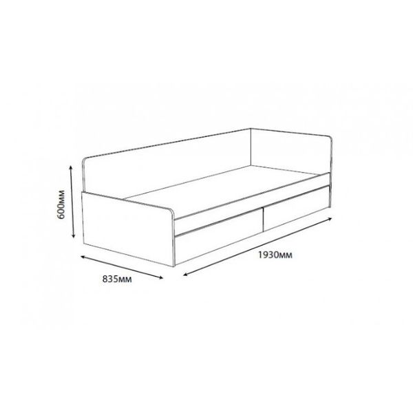 Ліжко Соната 800 з шухлядами Венге темний/білий 521001 фото