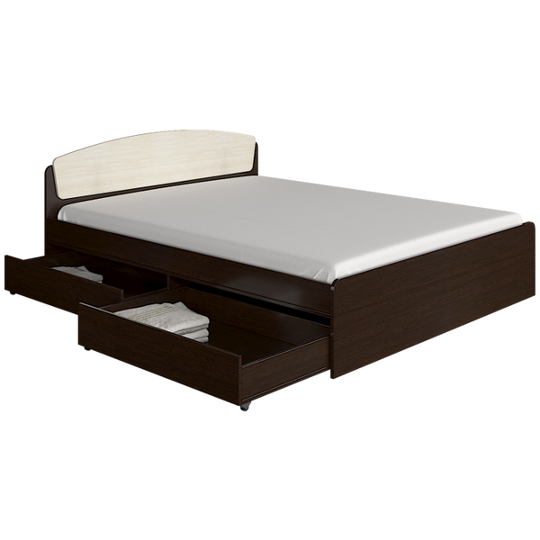Ліжко Асторія 160х200 з двома шухлядами Венге темний/дуб молочний 508001 фото